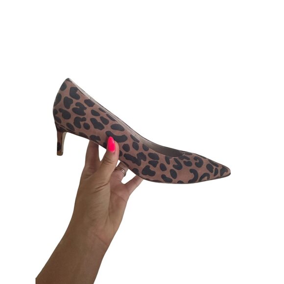 STUART WEITZMAN Leigh 45mm Suede Leopard Print Kitten Heels Size 9.5 NEW NWOB - Picture 4 of 6